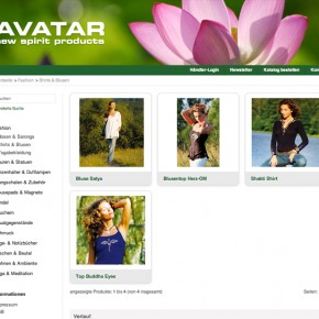 Webdesign für Avatar Shop