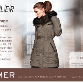 Zeitungsanzeige für das Modehaus Römer