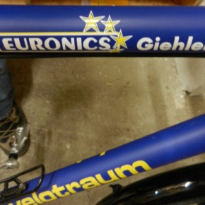 Das Logo der Euronics Giehler verziert ein Fahrrad