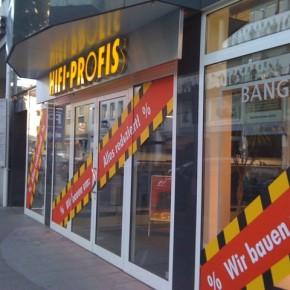 Aktionsbeschriftung für die Hifi-Profis