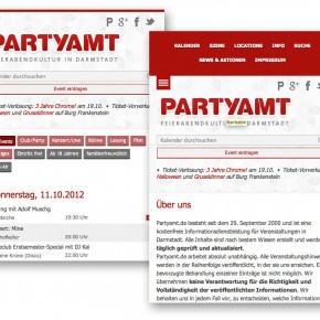 Redesign der Partyamt Webseite Redesign der Partyamt Webseite