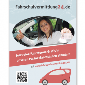 Werbeplakat für Fahrschulvermittlung24.de Werbeplakat für Fahrschulvermittlung24.de