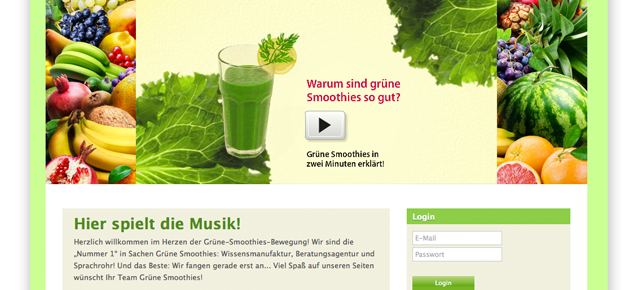 Relaunch für gruenesmoothies.de Relaunch für gruenesmoothies.de