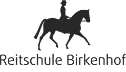 Logo Reitschule Birkenhof Reiterin auf Pferd