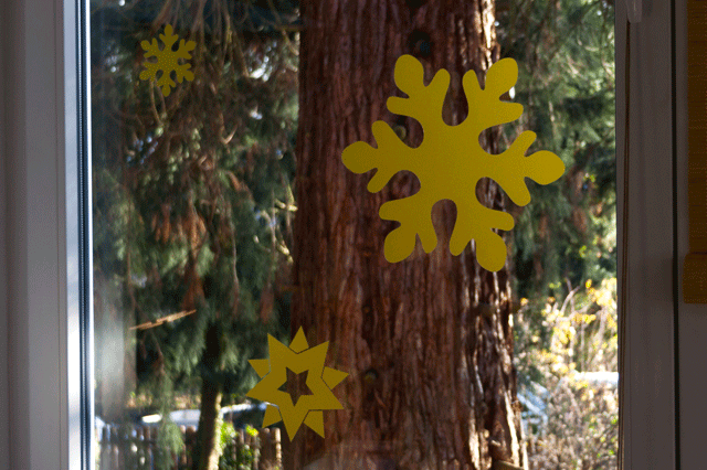 Fenster Schmuck Weihnachtliche Sterne Fontfront